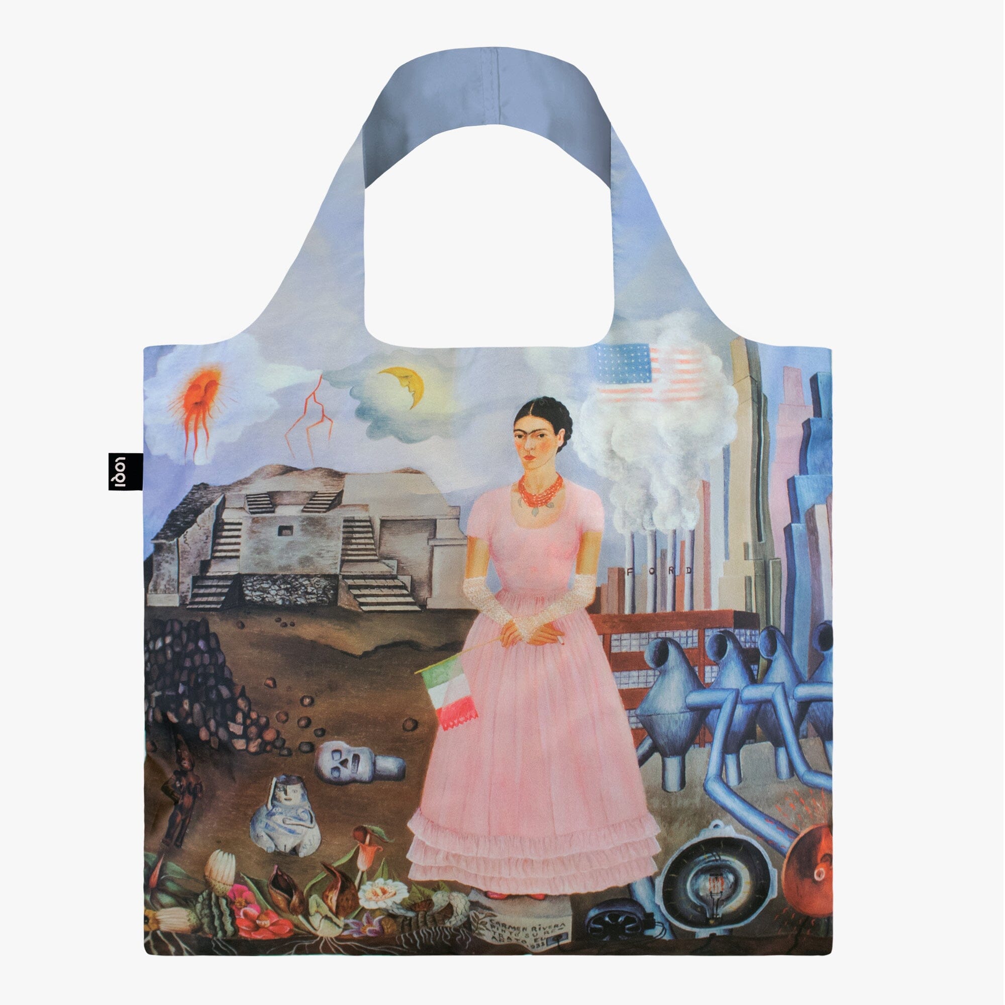 LOQI Frida Kahlo Self-Portrait Reusable Shopping Bag