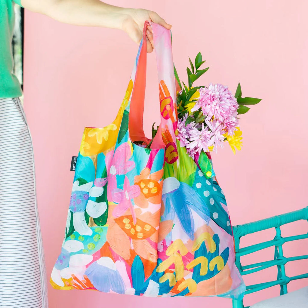 Ruby Olive Flower Joy Shopper Bag