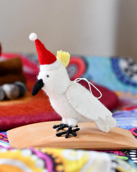 FELT AUSTRALIAN COCKATOO CHRISTMAS ORNAMENT
