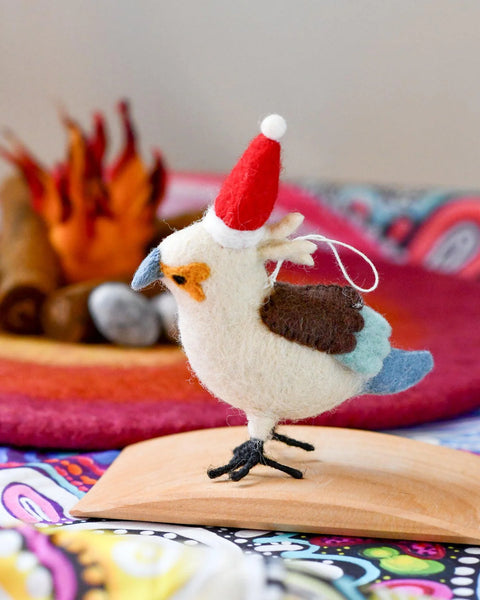 FELT AUSTRALIAN KOOKABURRA CHRISTMAS ORNAMENT