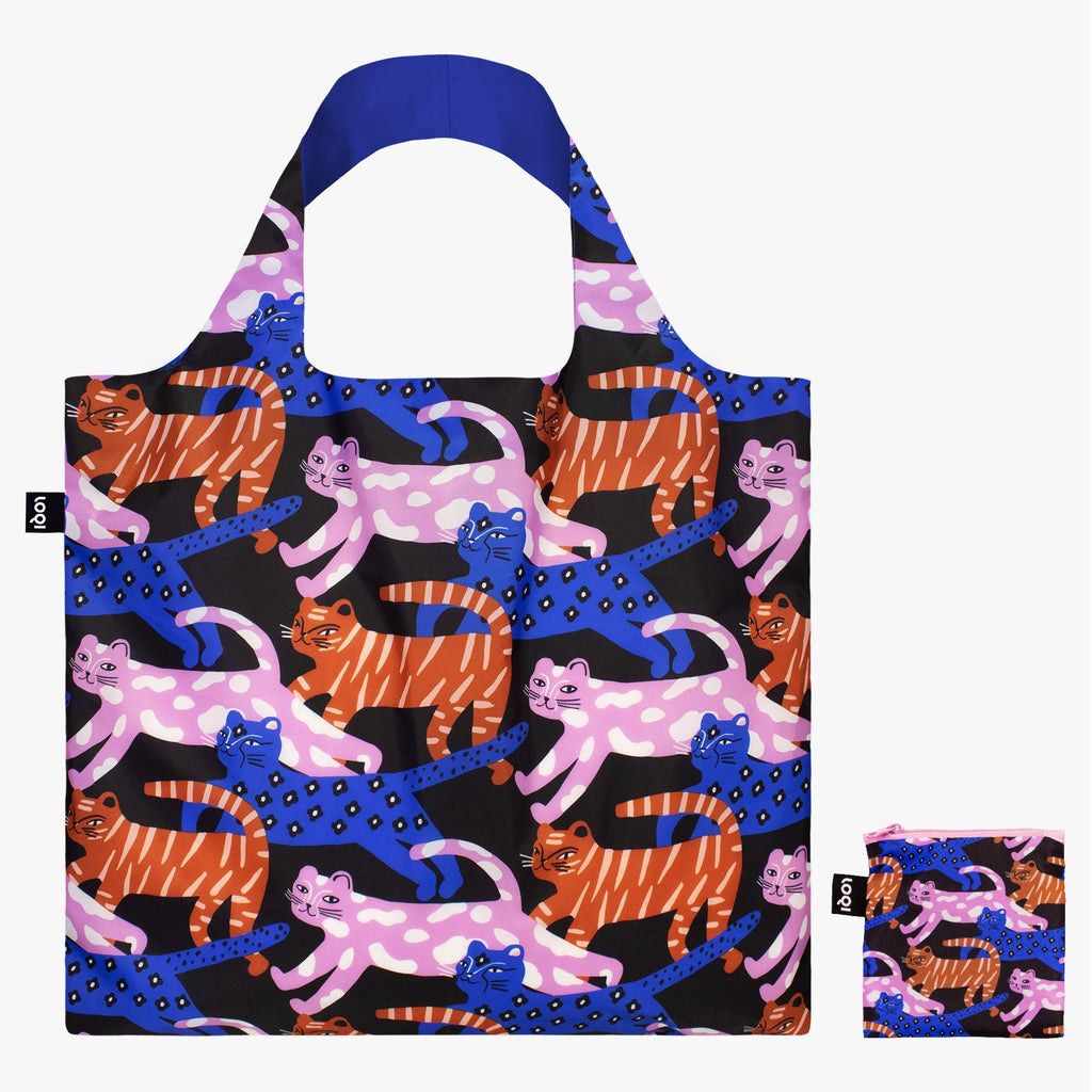 Shopper Bag LOQI - GLITTER POWER Cats Recycled Bag