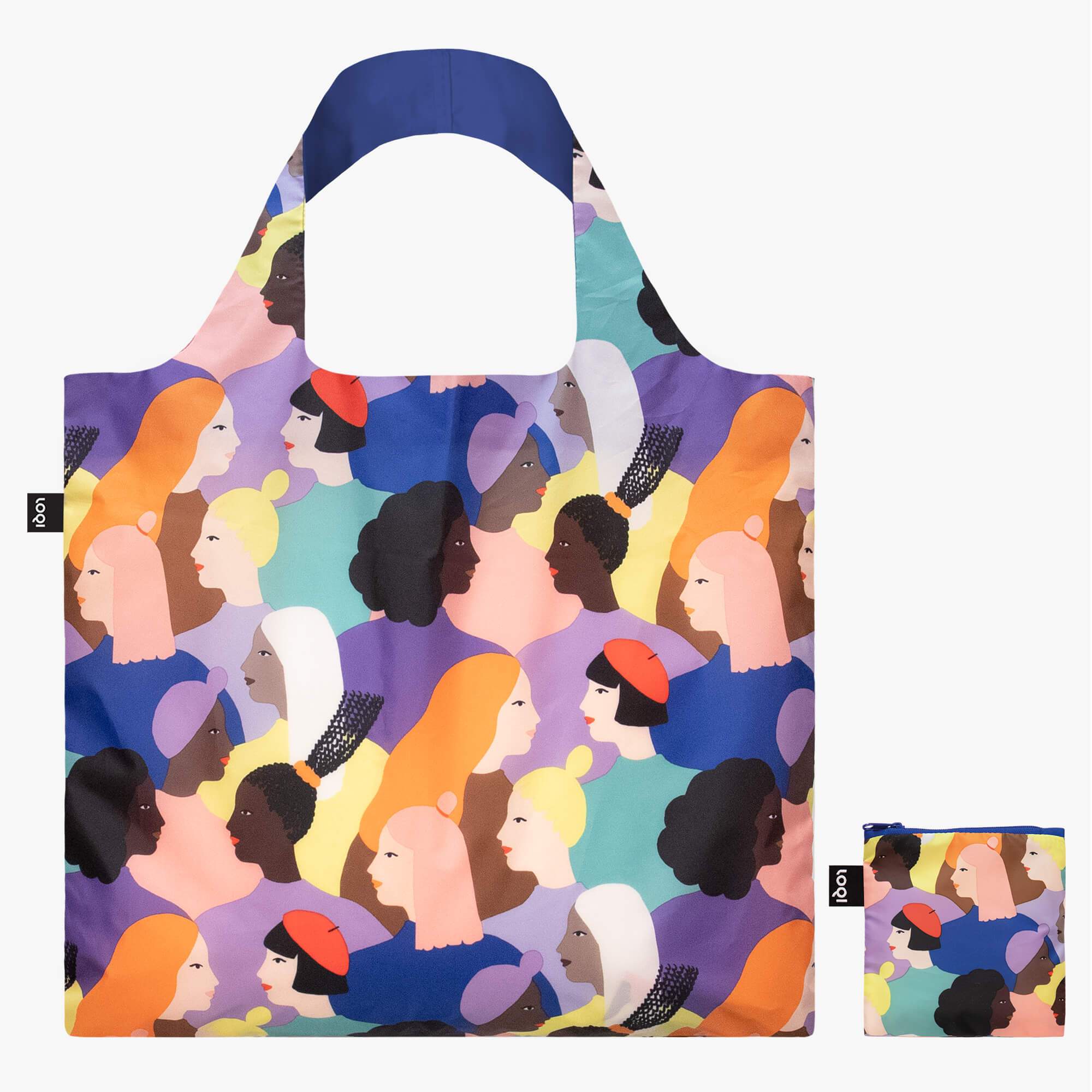 LOQI Glitter Power Sisters Reusable Shopping Bag