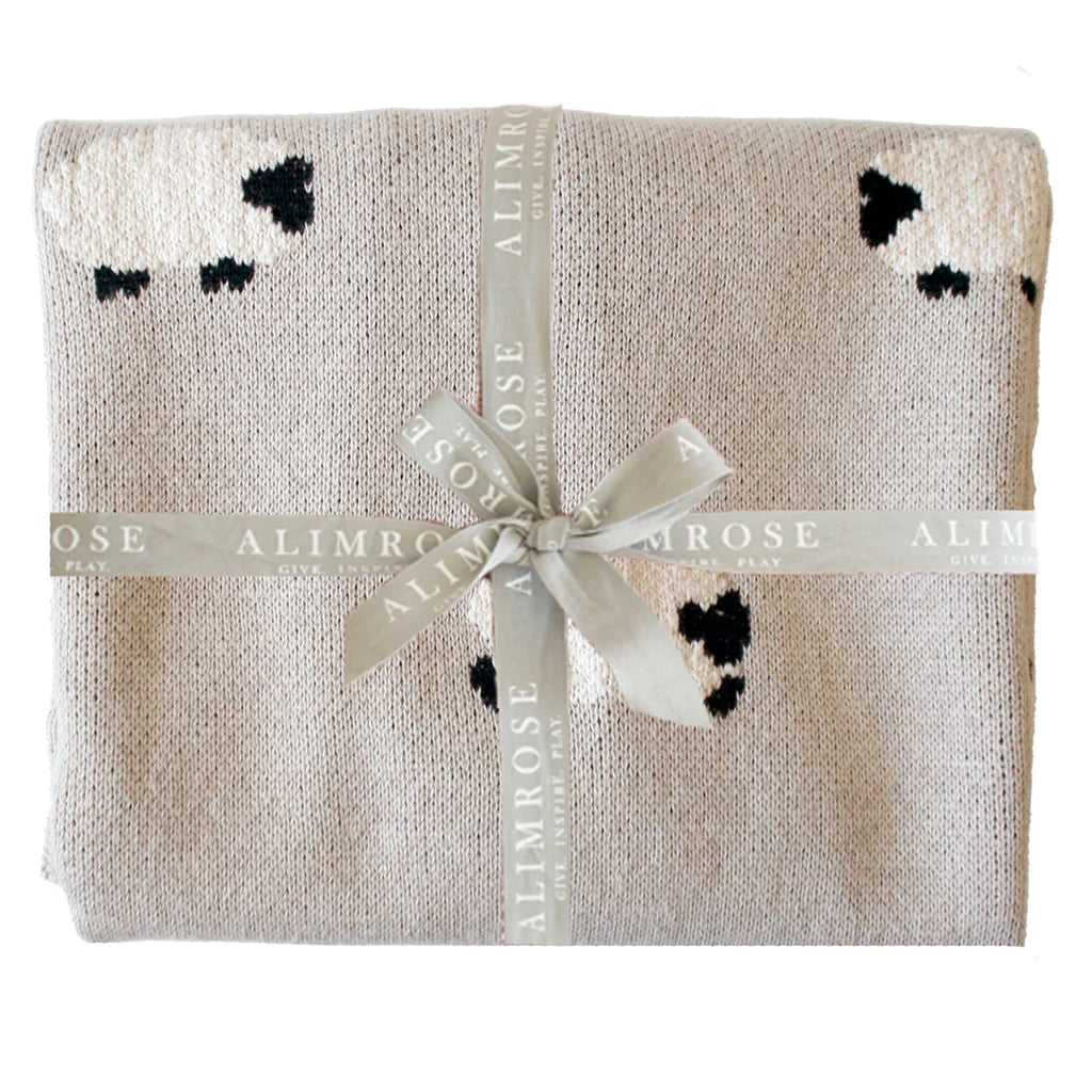 Alimrose Baa Baa Blanket Organic Cotton  - Latte 100 x 70cm