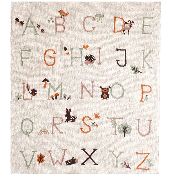 ALIMROSE  Alphabet Baby Blanket Natural