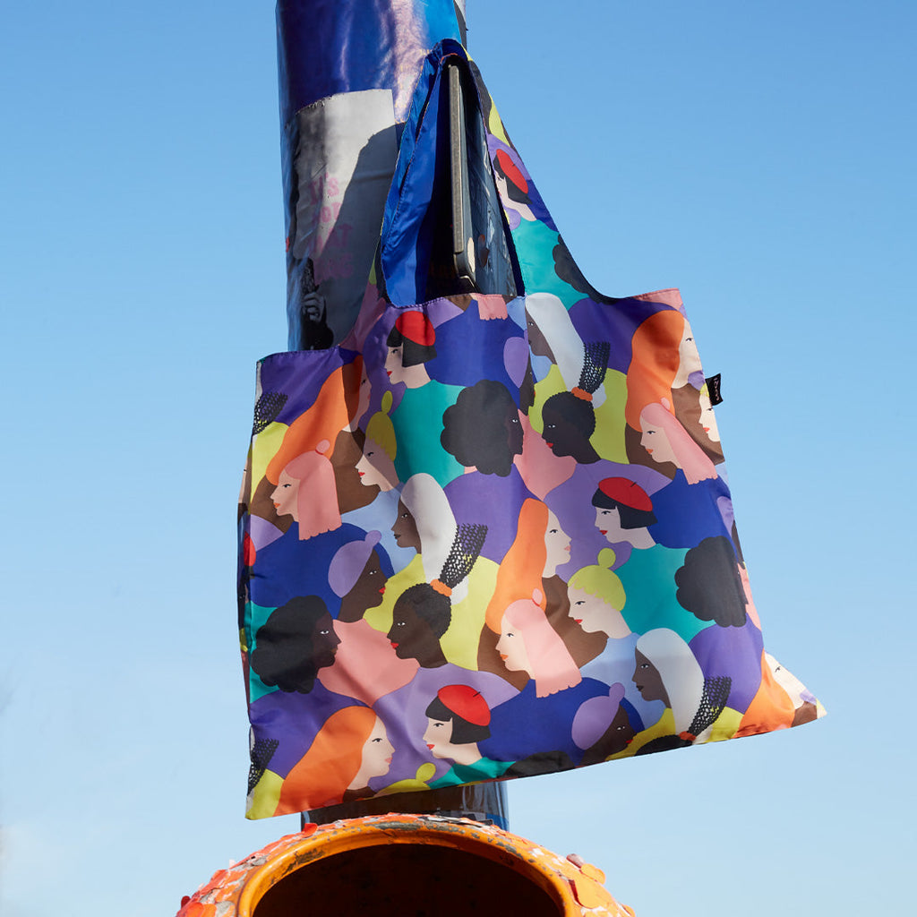 LOQI Glitter Power Sisters Reusable Shopping Bag