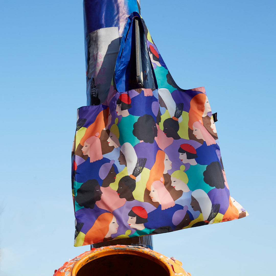 LOQI Glitter Power Sisters Reusable Shopping Bag