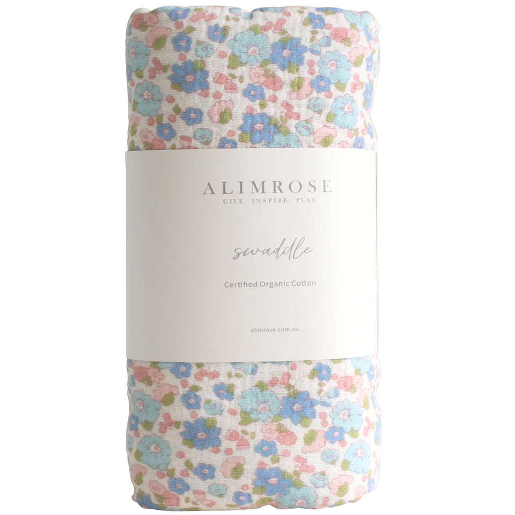 Alimrose  Muslin Swaddle Liberty Blue