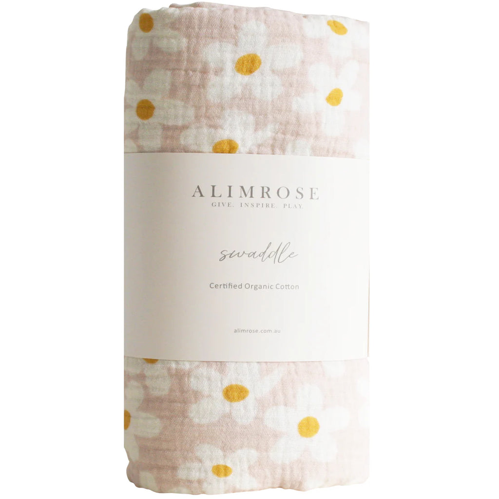 Alimrose  Muslin Swaddle Large Daisies