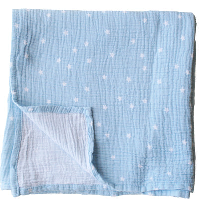 Alimrose  Muslin Swaddle Starry Night Baby Blue