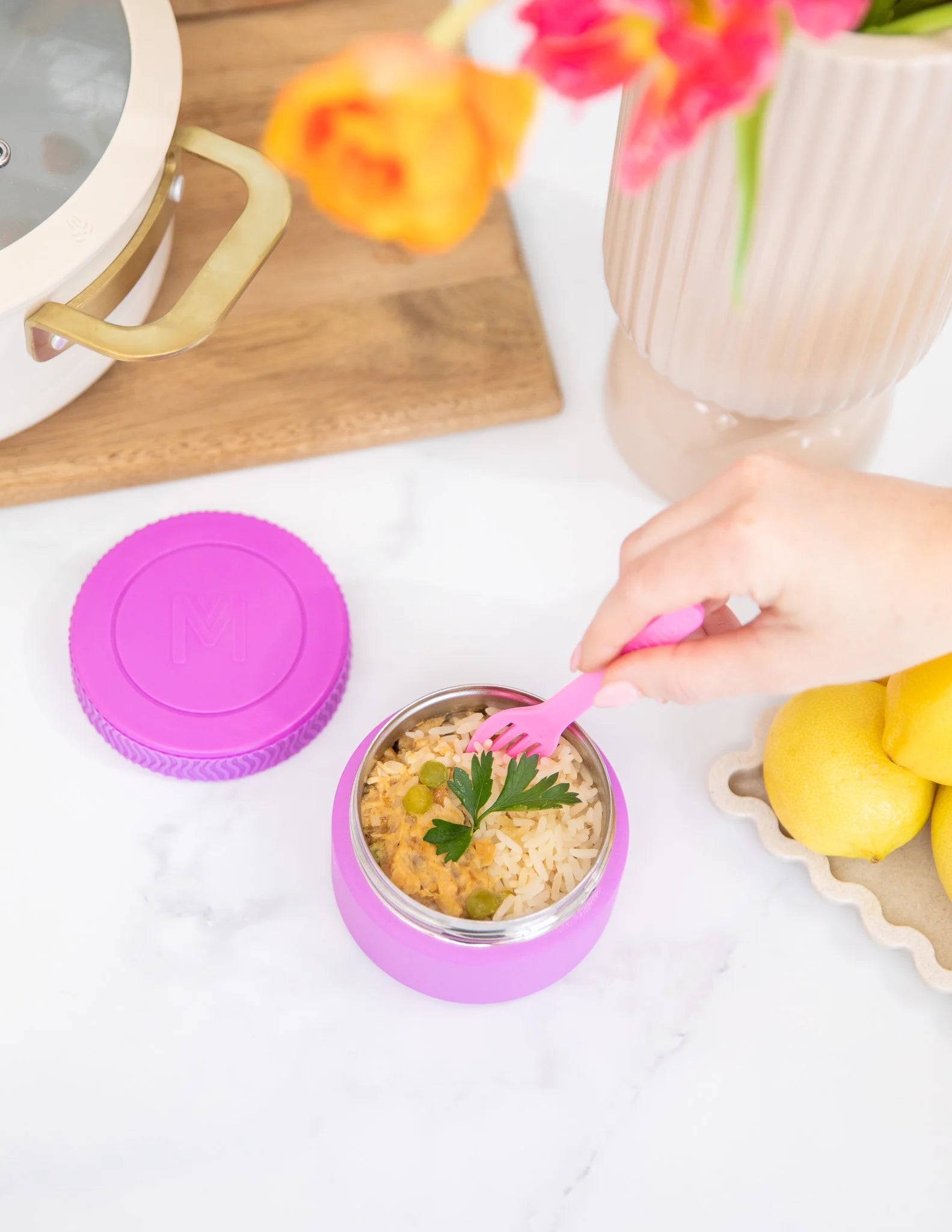 MontiiCo Insulated Mini Food Jar — Fuchsia (200ml)