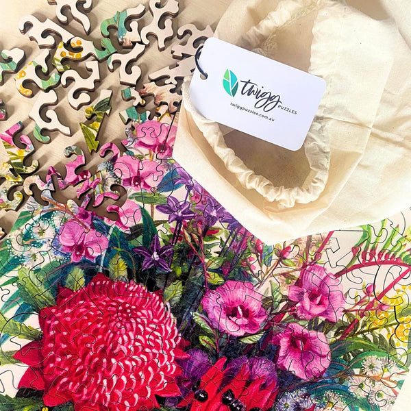 Twigg - Wooden Jigsaw Puzzle - 245 pieces - State Floral Emblems - Debra Meier
