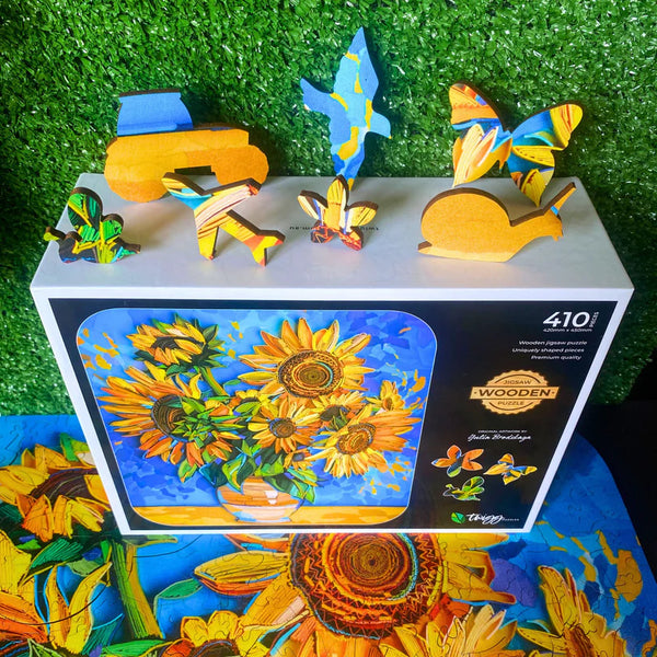 TWIGG Wooden Jigsaw Puzzle - Sunflowers 410 pieces