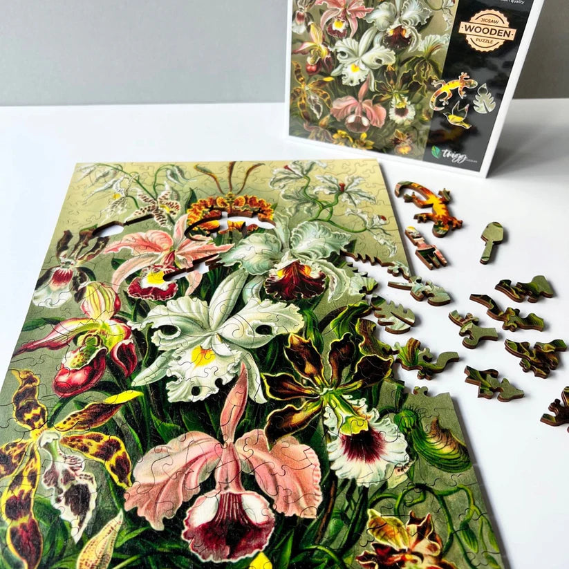 Twigg Wooden Jigsaw Puzzle - 219 pieces - Orchids - artist artwork