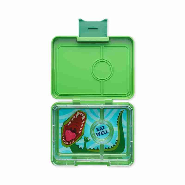 Yumbox Snack 3 Compartment Bento Box: Surf Blue - Dinosaur