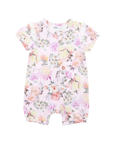 Bebe Tillie Short Sleeve Zip Romper