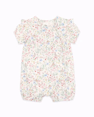 Minhaha Bébé BONNIE ORGANIC PRINT SS ZIP ROMPER
