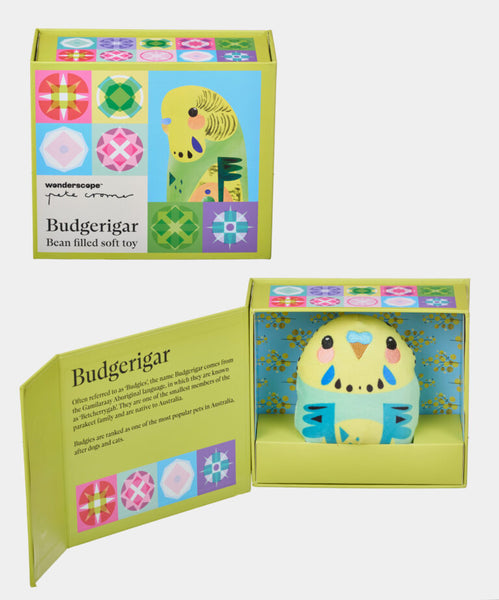 Wonderscope - Pete Cromer BEENIE TOY IN A BOX Budgerigar