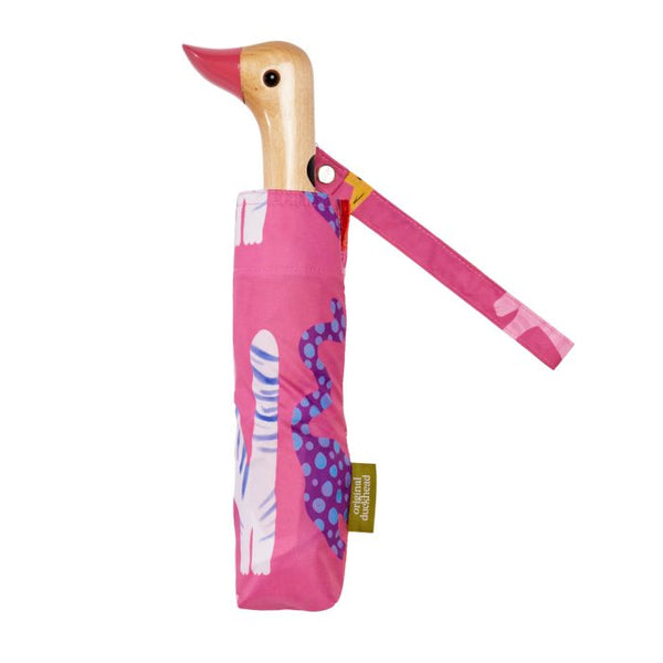 ORIGINAL DUCKHEAD DUCK UMBRELLA COMPACT - ARTY CATS FUCHSIA 5X7X35CM