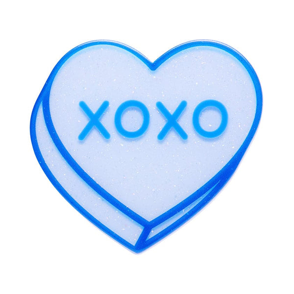 ERSTWILDER - Candy Heart Simplified Mini Brooch – Blue