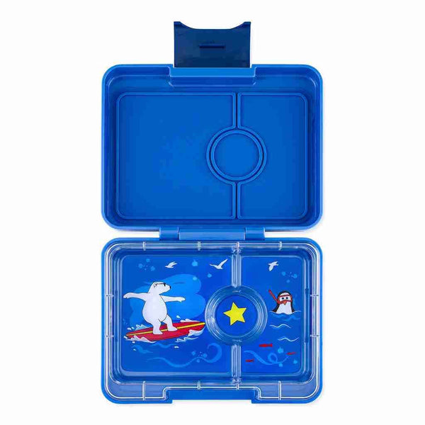 Yumbox Snack 3 Compartment Bento Box: Surf Blue - Dinosaur