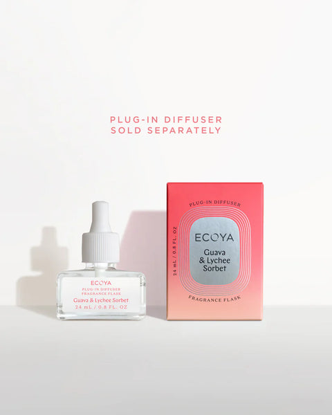 Ecoya Plug-In Diffuser Fragrance Flask: Guava & Lychee Sorbet