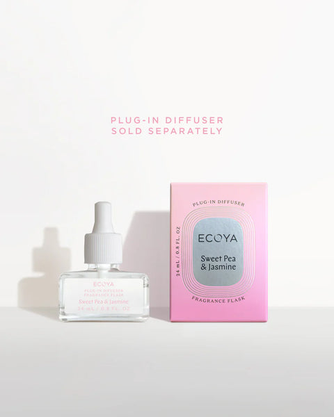 Ecoya Plug-In Diffuser Fragrance Flask: Plug-In Diffuser Fragrance Flask: Sweet Pea & Jasmine