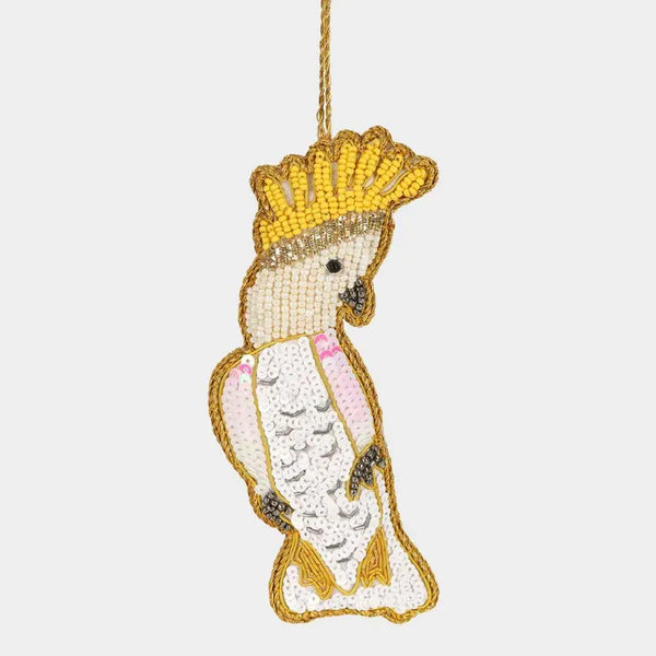 Christmas - YELLOW CRESTED COCKATOO HANGING TREE DECORATION