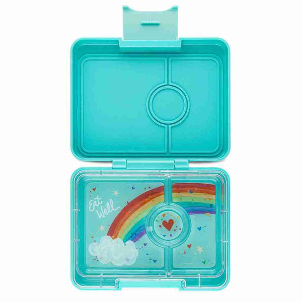 Yumbox Snack 3 Compartment Bento Box: Surf Blue - Dinosaur