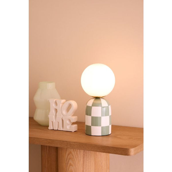EMPORIUM ARCHIE TABLE LAMP GREEN & WHITE 15X15X32CM