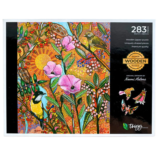 TWIGG Wooden Jigsaw Puzzle -283 Pieces - Golden Whistler - Naomi Malone Original Art