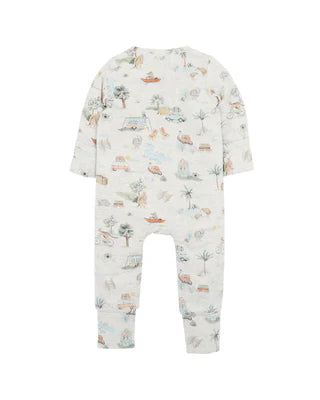 Minhaha Bébé IVAN PRINT LS ZIP ROMPER