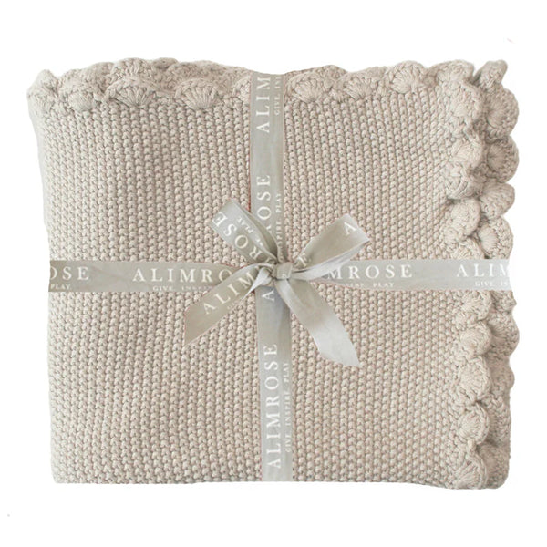 Alimrose Mini Moss Stitch Baby Blanket Latte