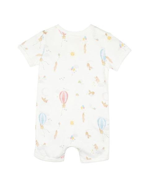 Bebe Morgan Print SS Zip Romper