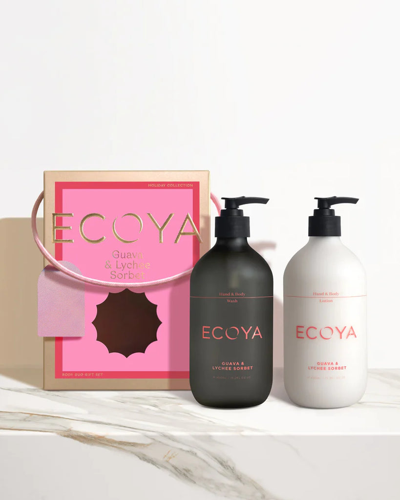 ECOYA Holiday: Guava & Lychee Sorbet Body Duo Gift Set