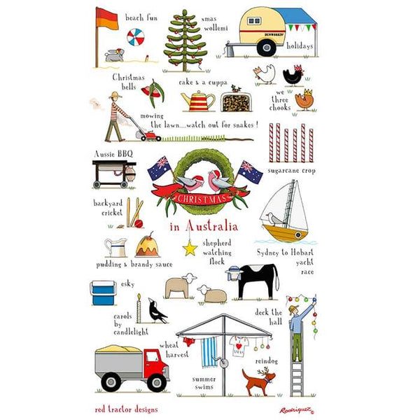 Red Tractor Designs - Tea Towel Christmas In Australia