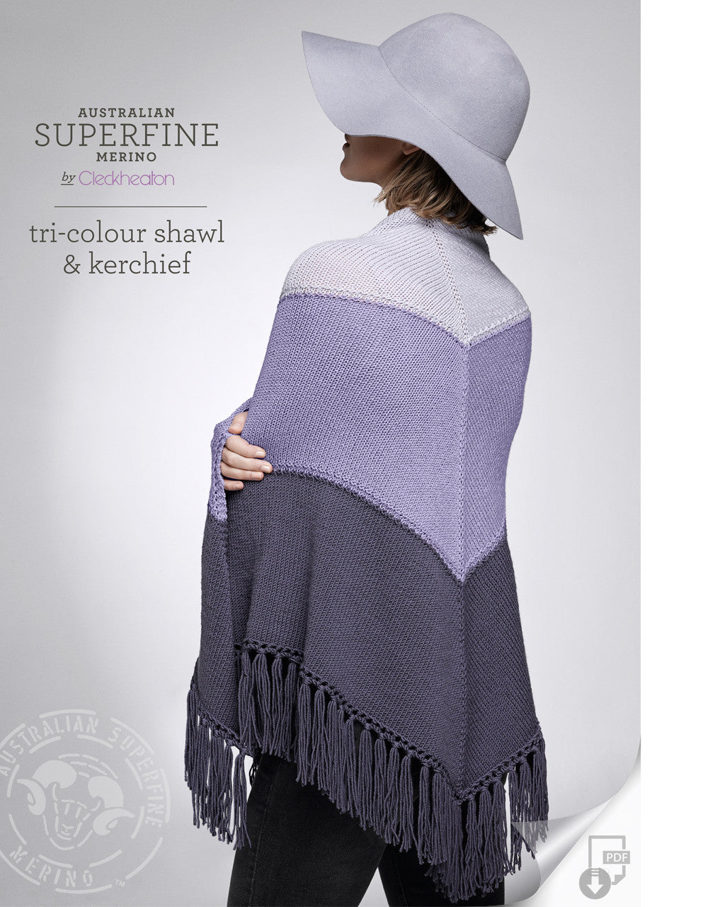 Knitting Pattern — Tri-colour Shawl & Kerchief