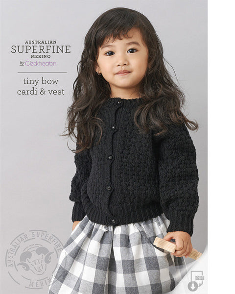 Knitting Pattern Tiny Bow Cardi & Vest