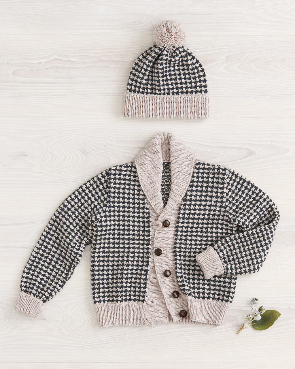 Knitting Pattern — Houndstooth Cardi & Beanie