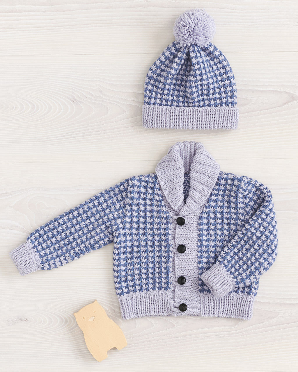 Knitting Pattern — Houndstooth Cardi & Beanie