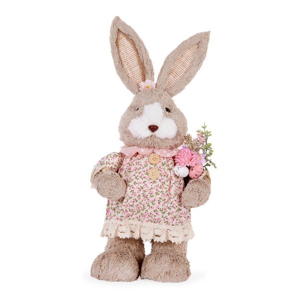 HOLLY & IVY 44 CM BLUSHING BUNNY WITH FLOWERS