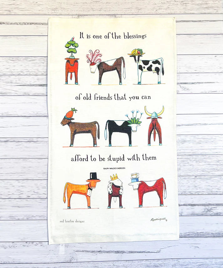 Red Tractor Designs Linen Tea Towel — Cowman Miranda
