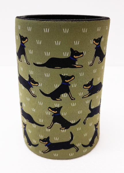 Red Tractor Designs Stubby Holder - Black and Tan Kelpies