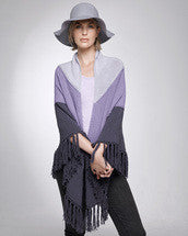 Knitting Pattern Tri-colour Shawl & Kerchief