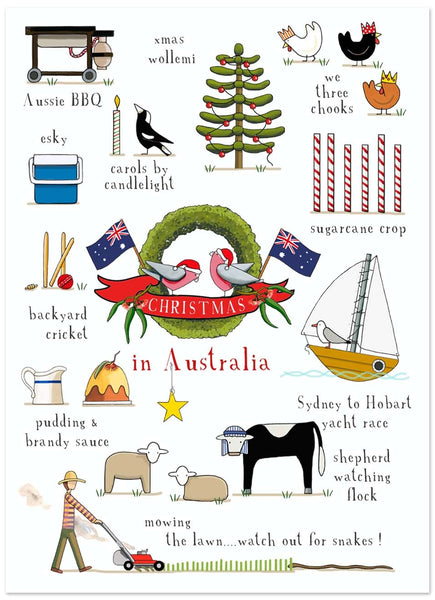 Red Tractor Designs Christmas Cards Pack of 10 - Christmas in Australia