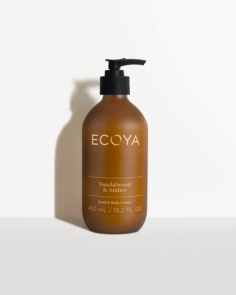 Ecoya Hand & Body Lotion 450ml — Sandalwood & Amber