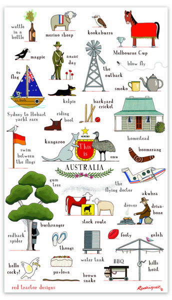 Red Tractor Designs - Tea Towel This is Australia